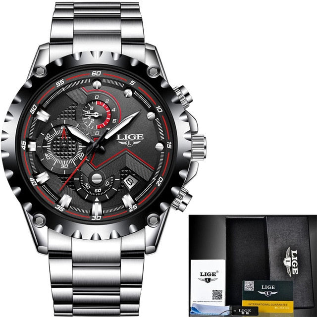 LIGE Brand Men's Fashion Watches